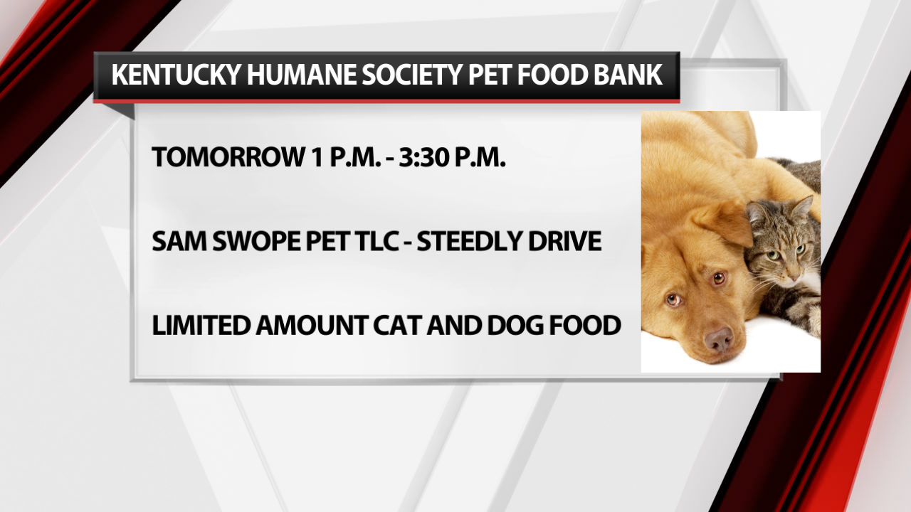 Kentucky Humane Society giving away free pet food Wednesday at its Louisville location